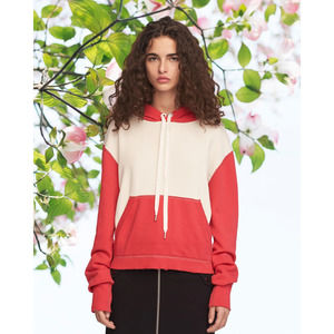 (70% OFF) NWT Rag & Bone - Shrunken Hoodie Bright Rose Medium MSRP $300